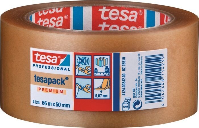 Verpackungsklebeband PVC tesapack® 4124 farblos