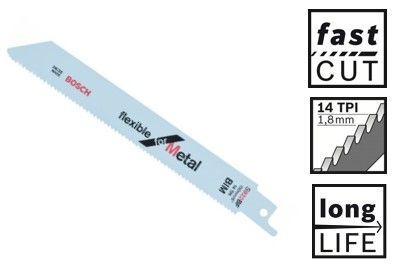 Bosch Säbelsägeblatt S 922 BF (Neutral) 150mm, Bimetall - 200er-Pack