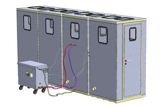 Personenschleuse Vierkammer (mit Dusche / mit Zwangsverriegelung)