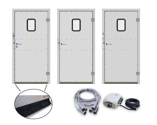 Materialschleusentürensatz einflüglig mit Bürstenleiste