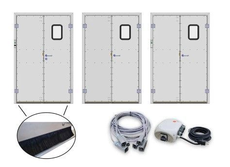 Materialschleusentürensatz zweiflüglig mit Bürstenleiste