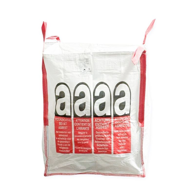 Asbest Big Bag 90 x 90 x 110 cm, mit Schürzendeckel (330 Stück), 1.200kg Asbest Big Bag 90 x 90 x 110 cm, mit Schürzendeckel (330 Stück), 1.200kg