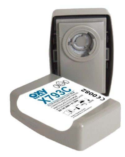 Oxyline X793C P3 R wiederverwendbare Partikelfilterpatrone mit Aktivkohleschicht (Packung mit 1 Paar)