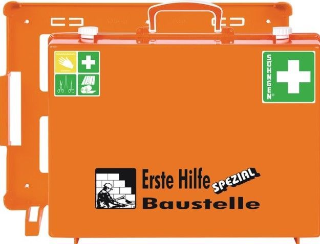 Erste Hilfe Koffer Beruf SPEZIAL Baustelle B400xH300xT150ca.mm orange