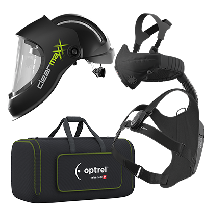 Clearmaxx + IsoFit® Kopfband + Optrel EN397 Schutzhelm + Swiss Air Atemschutzsystem komplett