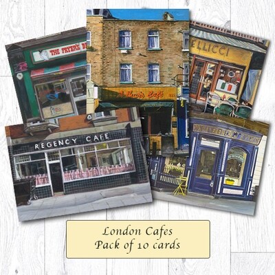 London Cafes Greetings Card Collection - 10 pack