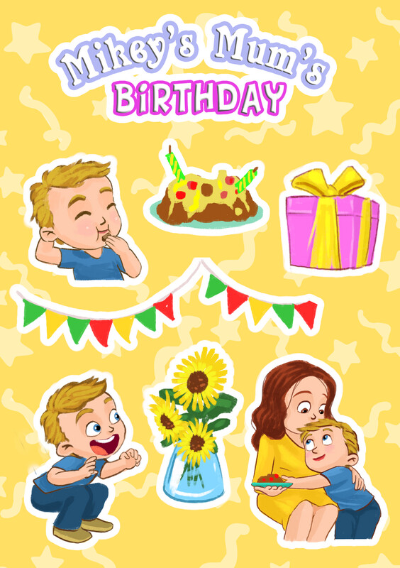 Sticker Sheet - Mikey&#39;s Mum&#39;s Birthday