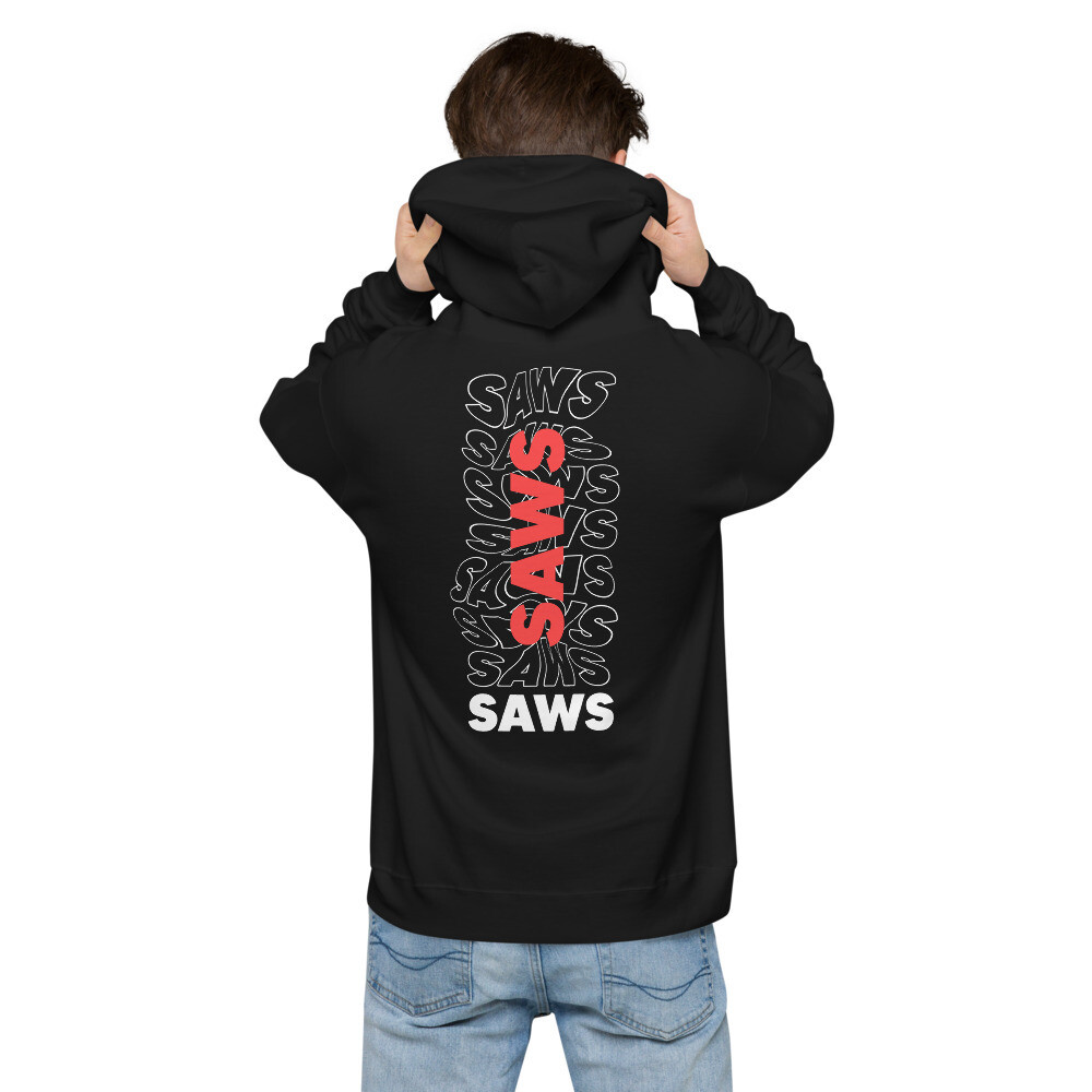 back side liquid SAWS design Unisex fleece hoodie