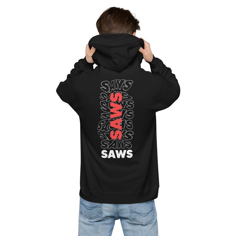 back side liquid SAWS design Unisex fleece hoodie