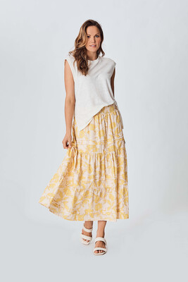 We Are The Others - The Floral Maxi Skirt - Yellow Floral