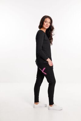 Home-Lee Apartment Pants - Winter - black with ruby rose X