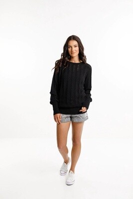 Home-Lee - Knitted Grace Crew - Lace Black