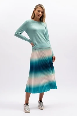 We Are The Others - The Sunray Pleat Skirt - Blue Ombre