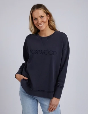 Foxwood - Washed Simplified Crew - Navy
