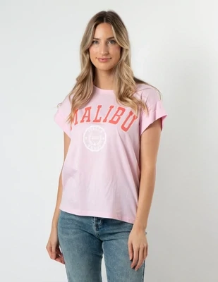 Stella + Gemma - Cuff Sleeve T-Shirt - candy Malibu