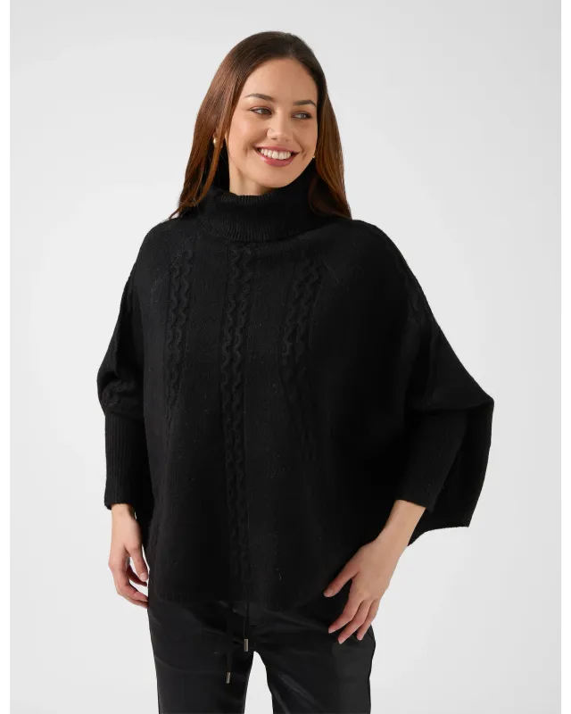 Stella + Gemma - Joey Poncho - Black O/S