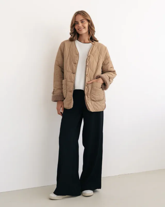 Label of Love - Reversible Quilted Jacket - Beige