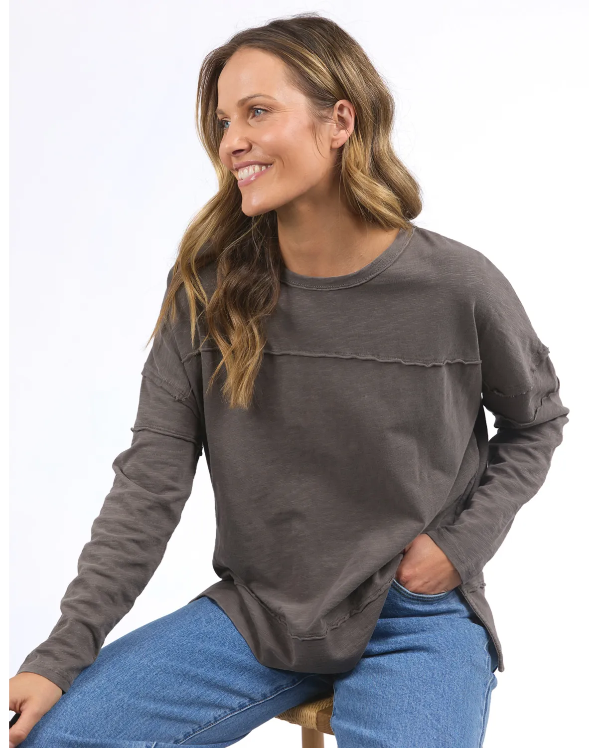 Foxwood - Jayne Throw on Top - Stone Grey