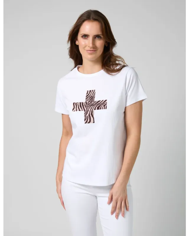 Stella + Gemma - Ace Tee Merlot Zebra Cross