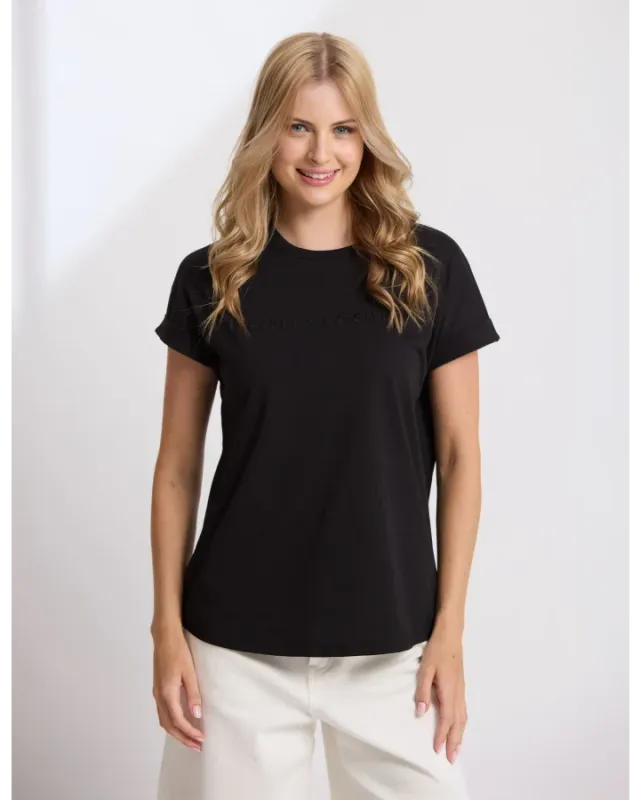 Stella + Gemma - Soho Cuff Crew Black Embroidered Logo