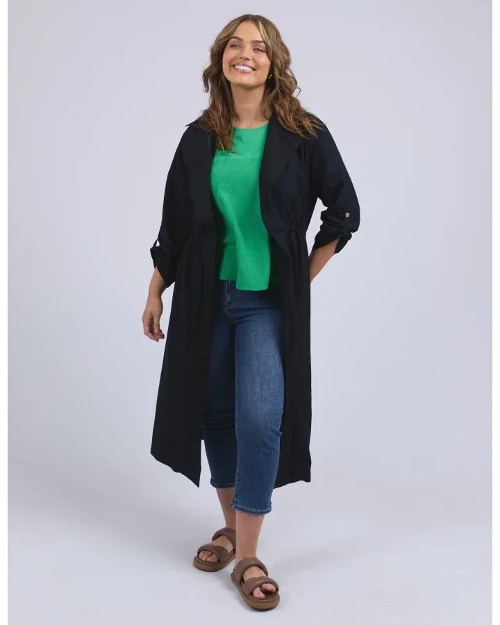 Elm - Linen Trench - Navy