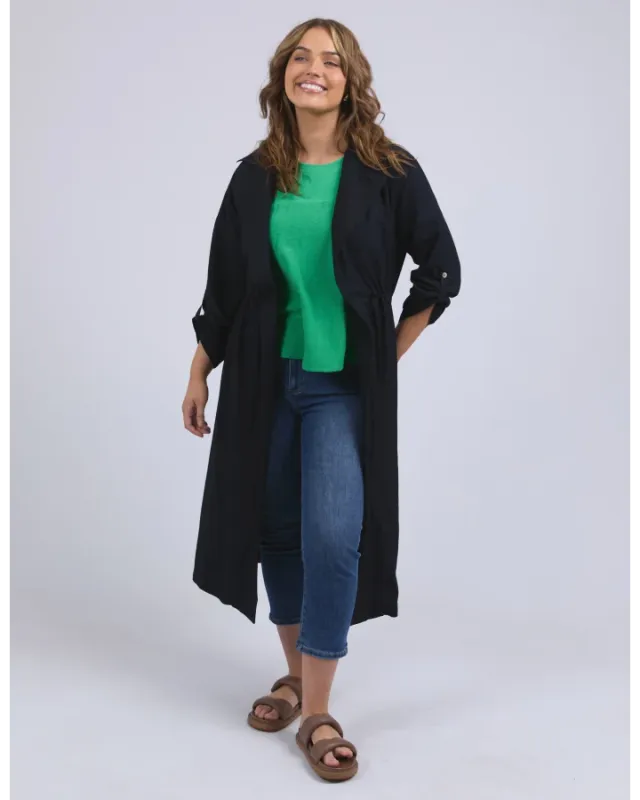 Elm - Linen Trench - Navy