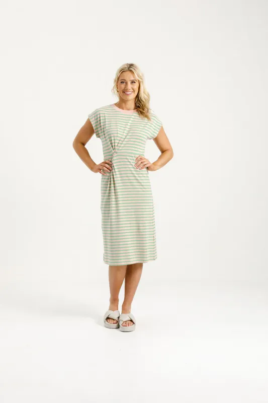 Homelee - Aubrey Dress - Candy Apple Stripes