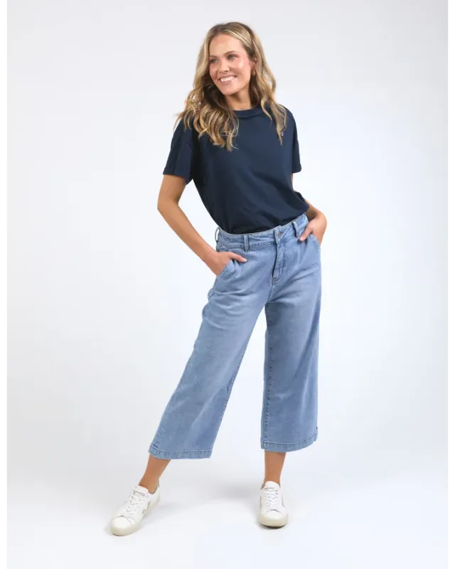 Elm - Sidney Cropped Wide Leg Jean - Light Blue