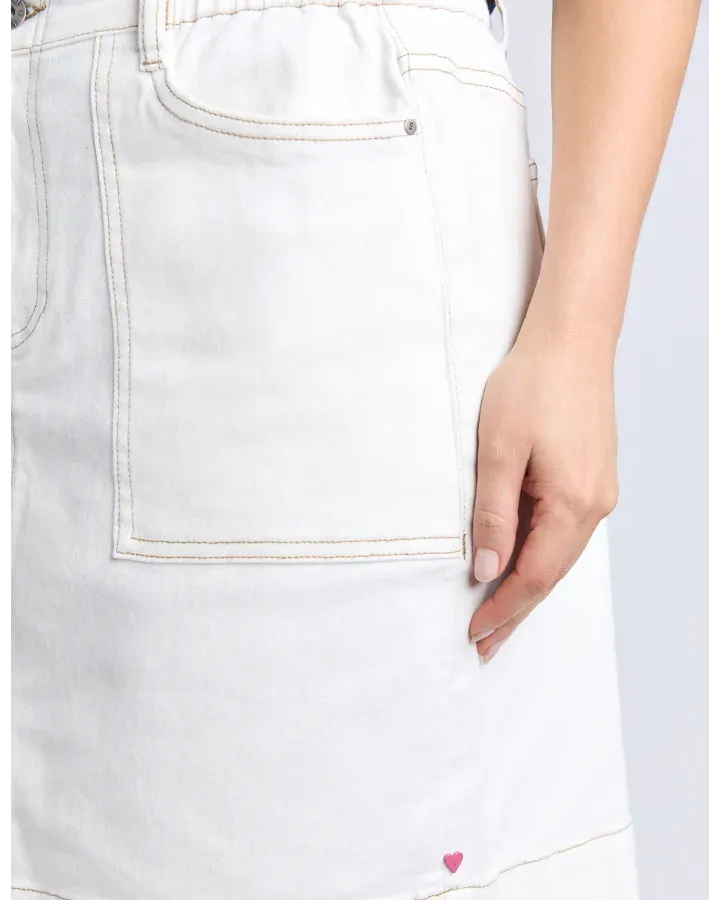 Elm - Atlas Denim Skirt - White