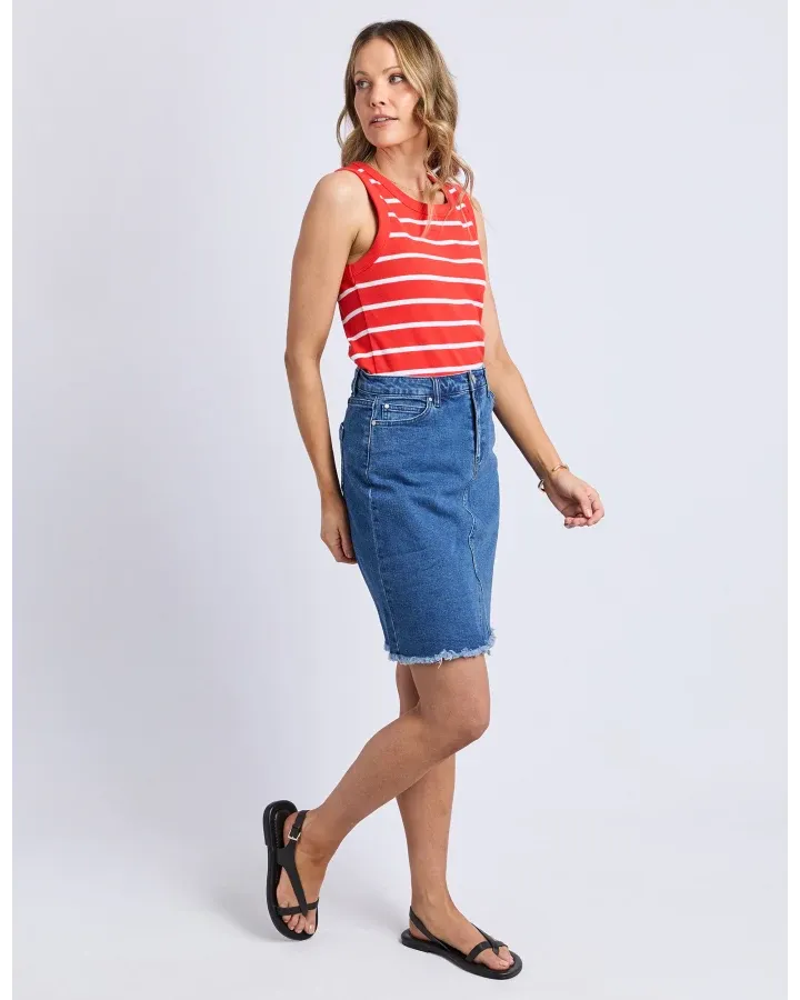 Foxwood - Iris Stripe Tank - Red