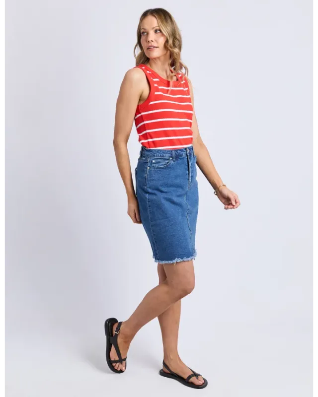 Foxwood - Iris Stripe Tank - Red