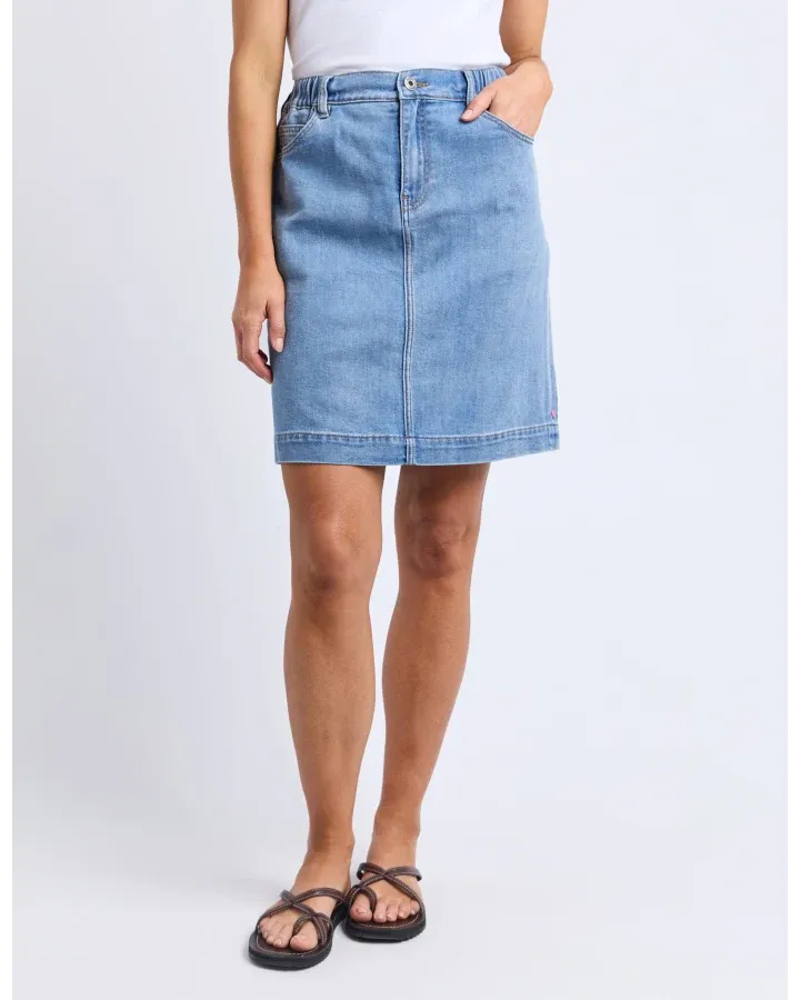 Elm - Birdie Denim Skirt - Blue