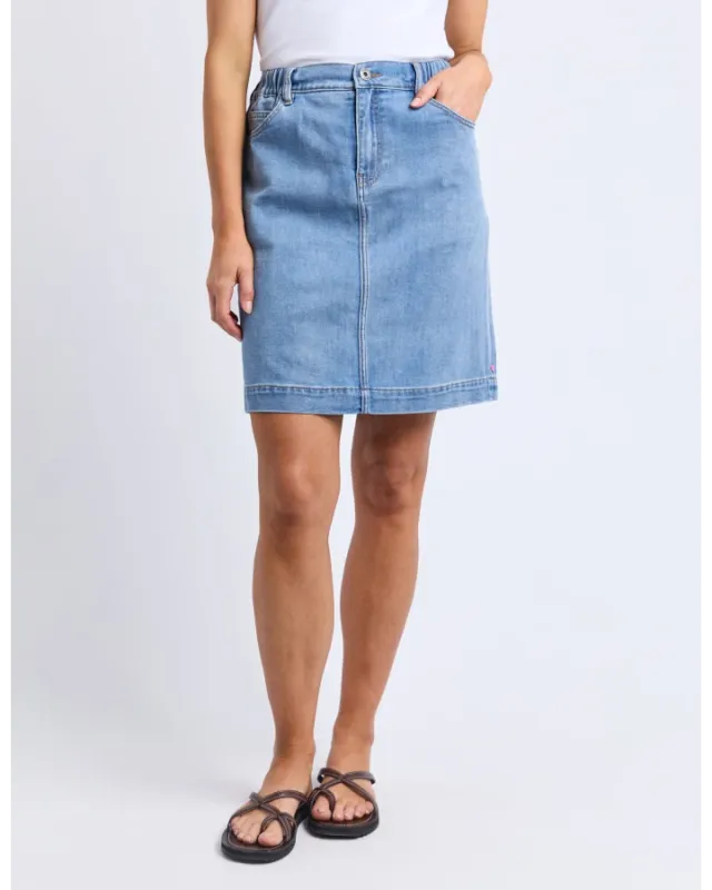 Elm - Birdie Denim Skirt - Blue