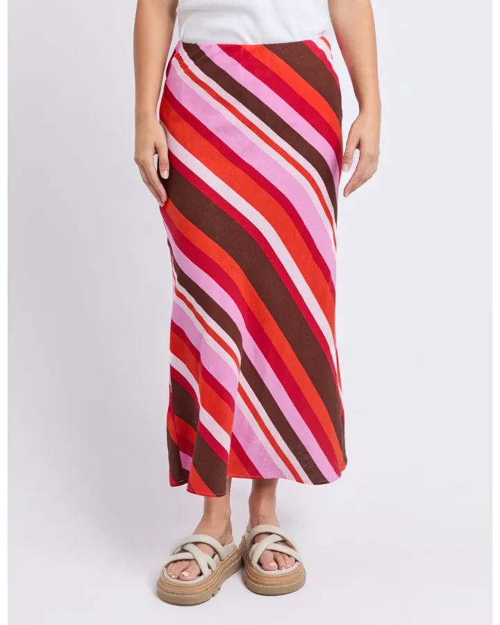 Foxwood - Guava Stripe Skirt
