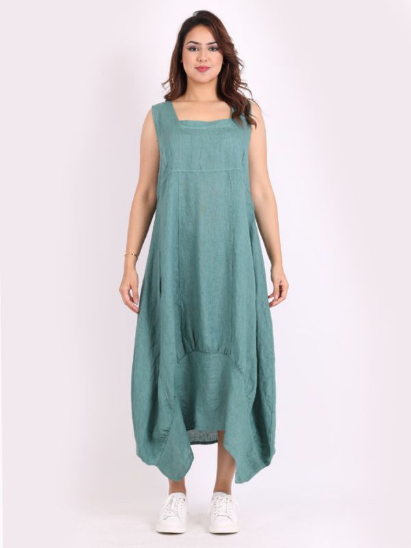Beau Accessories - Gabriella Linen Dress - Sage