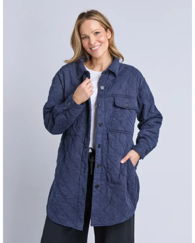 Elm - Katie Quilted Shacket - Navy