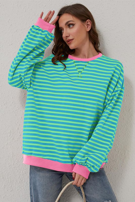 Beau Accessories - Minty Striped Sweatshirt