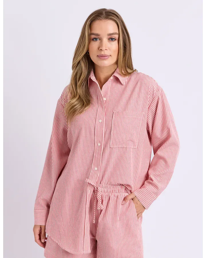 Foxwood - Echo Shirt Red and White Stripe