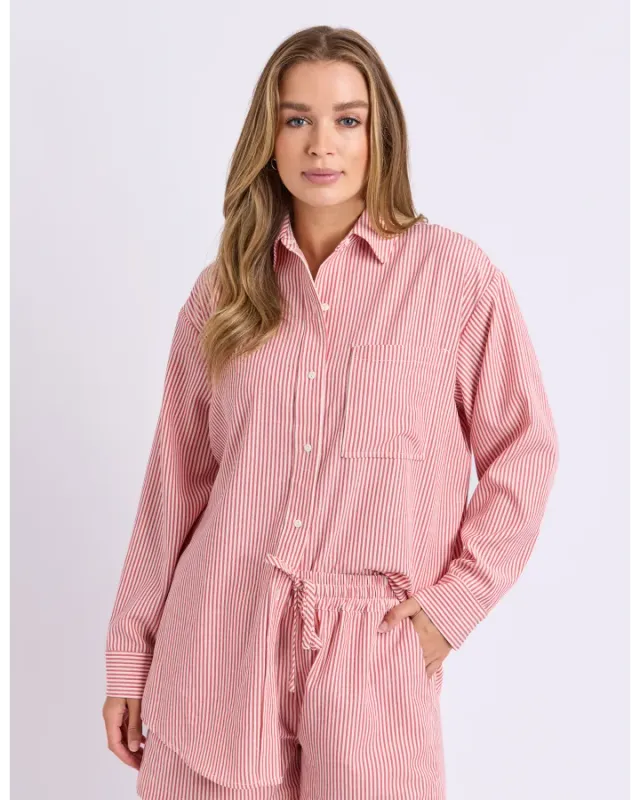 Foxwood - Echo Shirt Red and White Stripe