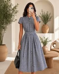 Leoni - Lyra Dress - Blue Gingham