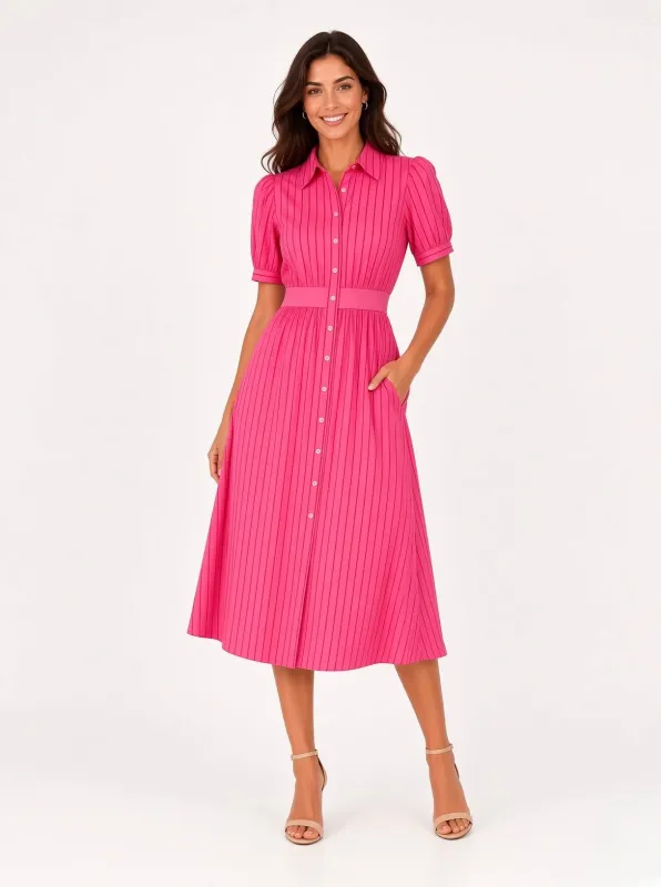 Leoni - Ivy Dress - Pink Stripe