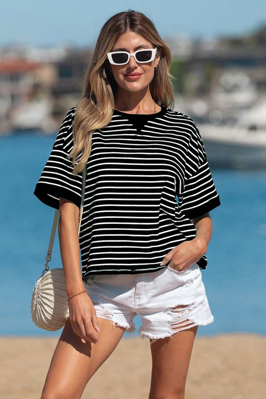 Beau Accessories - Sailor T-Shirt - Black &amp; White Striped
