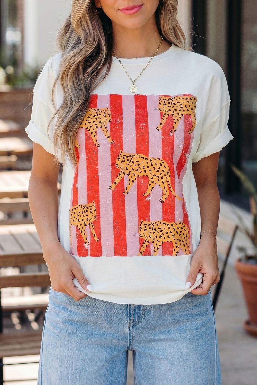 Beau Accessories - Circus Cheetah Cotton T-Shirt