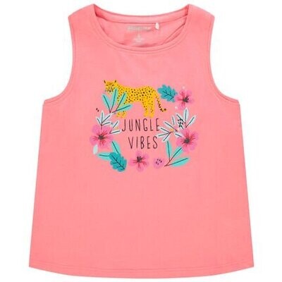 Débardeur rose uni à motif fantaisie