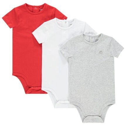 Lot de 3 bodies manches courtes pour bébé garçon print logo