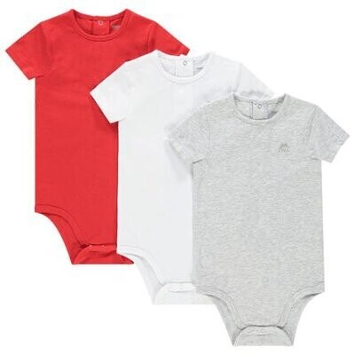 Lot de 3 bodies manches courtes pour bébé garçon print logo