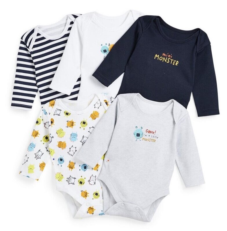LOT DE 5 BODIES LONGUES MANCHES