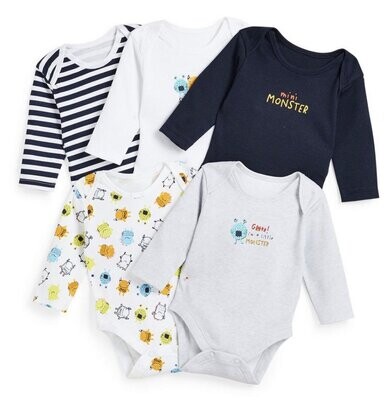 LOT DE 5 BODIES LONGUES MANCHES