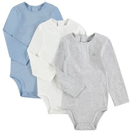 Lot de 3 bodies manches longues print logo pour bébé garçon