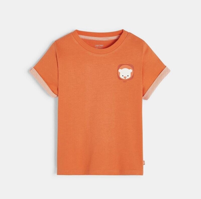 T-SHIRT ORANGE À MOTIF